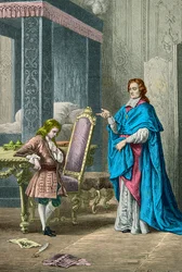 Hertugen af Burgund og hans læremester Fenelon (Kobberstik)