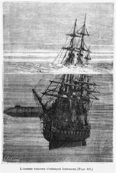 Nautilus, illustration fra En verdensomsejling under havet af Jules Verne (1828-1905), graveret af Henri Théophile Hildibrand (1824-97), Paris, Hetzel, udgivet 1877