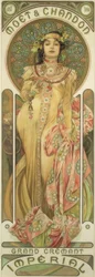 Plakat, der reklamerer for champagne