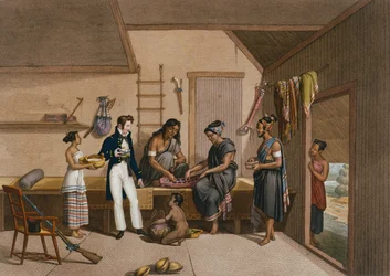 Interiør af et hus i Coupang, Timor, fra 