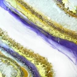 Levende lilla-guld geode