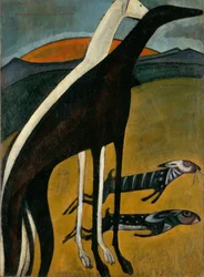 Greyhounds, ca. 1911 (olie på lærred)