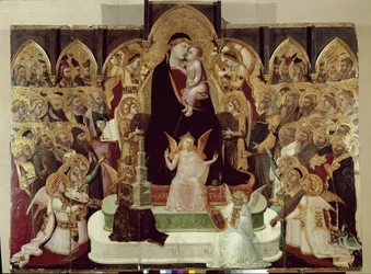 Maesta di Massa Marittima (jomfru i majestæt) (tempera og guld på panel, ca. 1335)