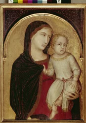Jomfru og barn (tempera og bladguld på træ, ca. 1335)
