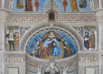 Jomfru Marias kroning med Gud og Helligånden mellem Francesco og Ludovico Sforza, 1500-1522