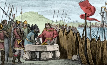 Charles III den Fede (839-88) betaler vikingeangriberne af i 886 - Charles III 3 le Gros (839-888) Kejser af Vesten (881-887) og Regent af Frankrig (884-887) slog lejr under Paris