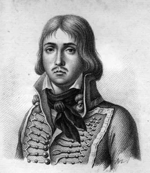 General Marceau.François Séverin Marceau Desgraviers General français (1769 til 1796).in" Portrætter af de franske generaler efter franskmændenes sejre og erobringer"". Graveret af Ambroise Tardieu i 1818. Stella Collection.