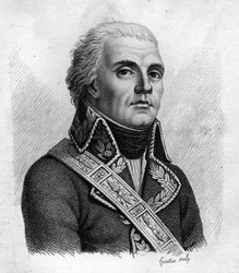 Jacques Dugommier. Fransk general (1738 til 1794).- i" Portrætter af de franske generaler efter franskmændenes sejre og erobringer"". Graveret af Ambroise Tardieu i 1818. Stella Collection.