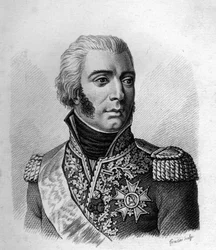 Jean - Baptiste Bessières hertug af Istrien Maréchal af Frankrig (1768 til 1813).- i Portrætter af de franske generaler efter franskmændenes sejre og erobringer. Graveret af Ambroise Tardieu i 1818. Stella Collection.