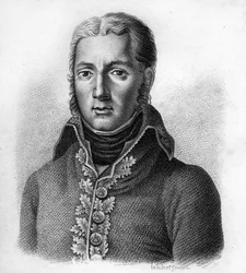 Jean Victor (Jean-Victor) Moreau (1763-1813), fransk general. i "Portrætter af franske generaler efter franskmændenes sejre og erobringer"". Graveret af Ambroise Tardieu i 1818. Stella Collection.