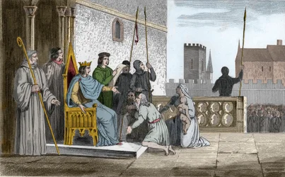 Louis X (1289-1316) den drilske frigør livegne - Louis X dit "" Le Hutin" (1289-1316), capetianernes dynasti, kendt for at have befriet alle livegne i sit rige, som han tvang til at forløse deres frihed - Stik fra 1825 i "Histoire de F