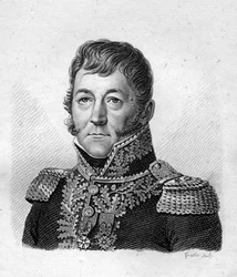 Portræt af Claude Prost (1764-1834), baron af imperiet, brigadegeneral for artilleri - i "Portrætter af franske generaler efter franskmændenes sejre og erobringer"". Grav af Ambroise Tardieu i 1818. Stella Samling.