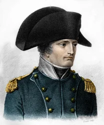 Portræt af Napoleon på tidspunktet for slaget ved Austerlitz (1805) - i "" Portrætter af de franske generaler efter franskmændenes sejre og erobringer". Grav af Ambroise Tardieu i 1818. Stella Samling.