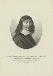 Portræt af filosoffen René Descartes 1596-1650, ca 1820.
