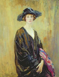 Portræt af Dorothy Una Ratcliffe (1891-1967) (olie på lærred)