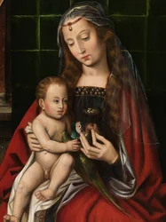 Detalje af Madonna (olie på panel)