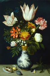 Blomster i porcelænsvase, c1600
