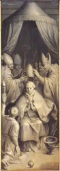 Velsignelsen fra Saint Eligius (olie på panel)