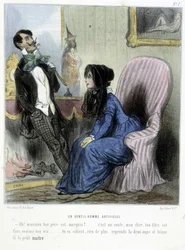 En kunstig gentleman - i "" Madeleines"" af Cham, ca. 1870-1880