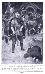 Danskere plyndrer en kristen kirke, 1920
