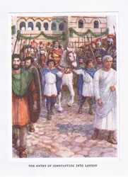 Konstantins indtog i London, illustration fra The Roman Soldier, 1928