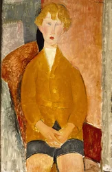Dreng i korte bukser, ca. 1918 (olie på lærred)