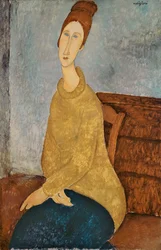 Jeanne Hébuterne i en gul trøje, 1918-19