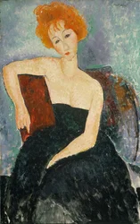 Rødhåret pige i aftenkjole, 1918
