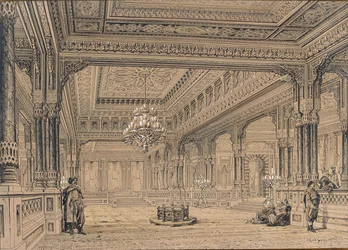 Interiør af Ciragan Palace i Istanbul, 1872.
