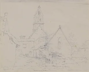 Ødelagt kirke, ca. 1803 (blyant)