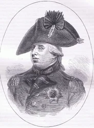 King George III, illustration fra Cassells History of the United States udgivet af Cassell, Petter & Galpin, ca. 1900 (litho)