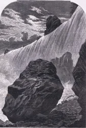 Niagara Falls, illustration fra Cassells History of the United States udgivet af Cassell, Petter & Galpin, ca. 1900 (litho)