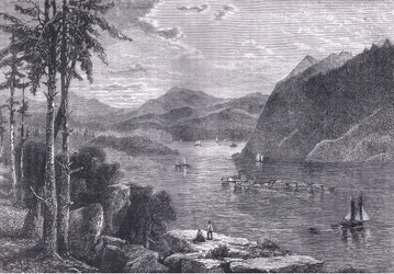 Hudson Highlands, illustration fra Cassells History of the United States udgivet af Cassell, Petter & Galpin, ca. 1900 (litho)