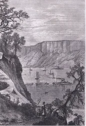 The Palisades of the Hudson, illustration fra Cassells History of the United States udgivet af Cassell, Petter & Galpin, ca. 1900 (litho)