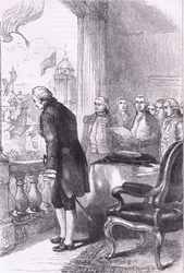 Installationen af Washington, illustration fra Cassells History of the United States udgivet af Cassell, Petter & Galpin, ca. 1900 (litho)