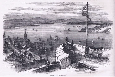 Se i Quebec, illustration fra Cassells History of the United States udgivet af Cassell, Petter & Galpin, ca. 1900 (litho)
