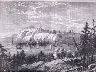View of Quebec, illustration fra Cassells History of the United States udgivet af Cassell, Petter & Galpin, ca. 1900 (litho)