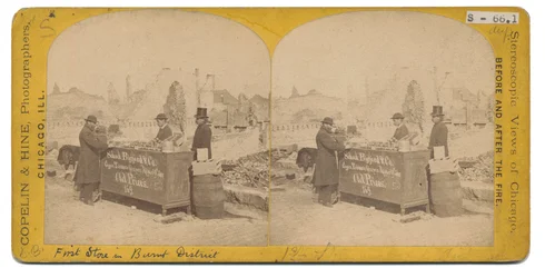 Første butik i det brændte distrikt, 1871