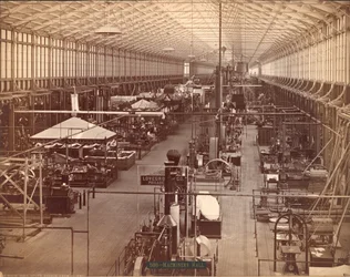 Maskinhallen, South Avenue, den internationale hundredårsudstilling i Philadelphia, 1876