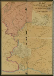 Kort over Township of Oxford, Boroughs of Frankford & Bridesburg med dele af Bristol, N. Liberties og Cheltenham Townships, 1849
