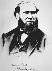 Portræt af Allan Pinkerton, grundlægger af Pinkertons National Detective Agency i 1850 (s/h foto)