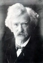 Portræt af Mark Twain (1835 - 1910).