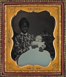 Portræt af en kvinde og en baby,1853 (foto)