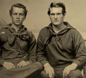 Portræt af to sømænd i Union Uniform, ca. 1861 (bliktypefoto)