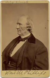 Wendell Phillips (1811-84), amerikansk afskaffelsesforkæmper og fortaler for indianere (albuminfoto)