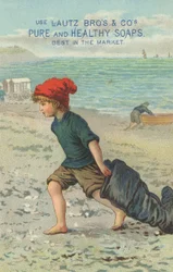 Annonce for Lautz Bros & Cos rene og sunde sæber, ca. 1880