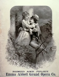Annonce for Romeo And Juliet, med Emma Abbott i hovedrollen, Grand Opera Company