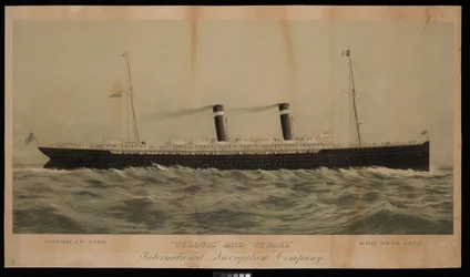 American Line St Louis and St Paul Red Star Line International Navigation Company (kromolitografi)