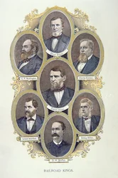 American Railroad Kings (farve litografi)