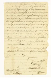 Arnold Benedict (1741-1801) General, Kontinentalhær, Forræder. Autografbrev underskrevet ("Benedict Arnold Commr. at Ticonderoga") til sikkerhedskomitéen i Albany, Ticonderoga, 22. maj 1775 (pen og blæk på papir)
